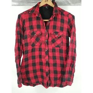 Forever 21 Women's‎ Medium Plaid Flannel Long Sleeve Shirt Button Up